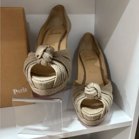Christian Louboutin Tan High Heel Shoes